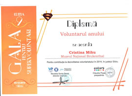 Brukenthal National Museum has given the Sibiu’s 2014 Super-volunteer!