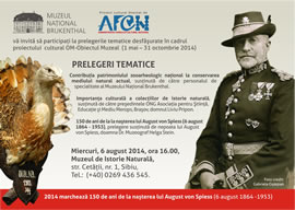 Thematic lectures for the general public, part of the cultural project MAN – MUSEUM OBJECT (May 1 – October 31), cultural project financed by the National Cultural Fund Administration