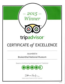 Brukenthal National Museum received the Certificate of Excellence for TripAdvisor Travellers Award 2015!